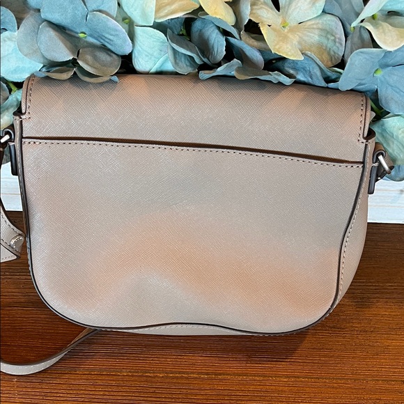 Tory Burch Gray Heron‎ Emerson Small Saffiano Leather Crossbody - Picture 4 of 10